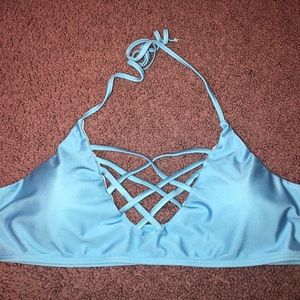 BABY BLUE BIKINI TOP!!